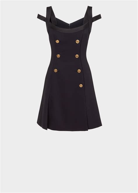 versace medusa button top stitch dress|VERSACE.